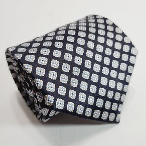 Stefano Ricci Silver & Black Geometric Pattern Men's Silk Neck Tie Italian